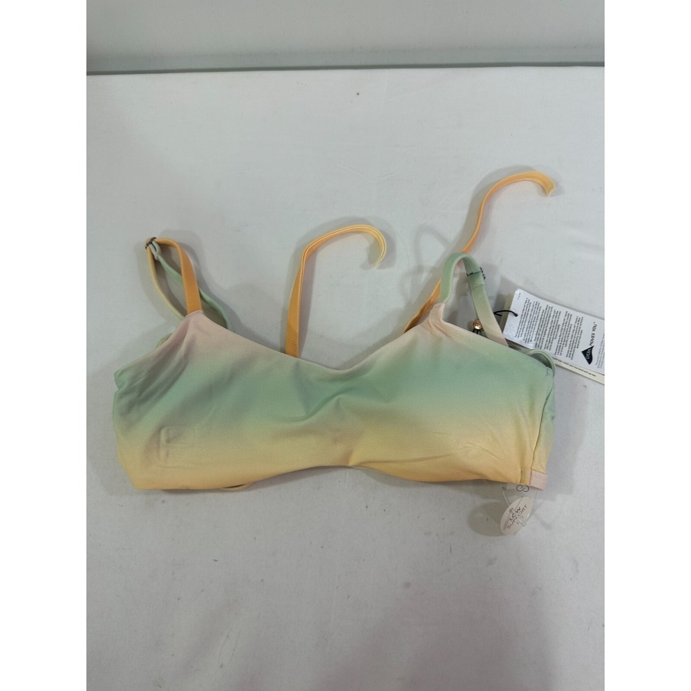 Calia Orange Multi Bikini Swim Top Tie Back Padded Size XS XSmall